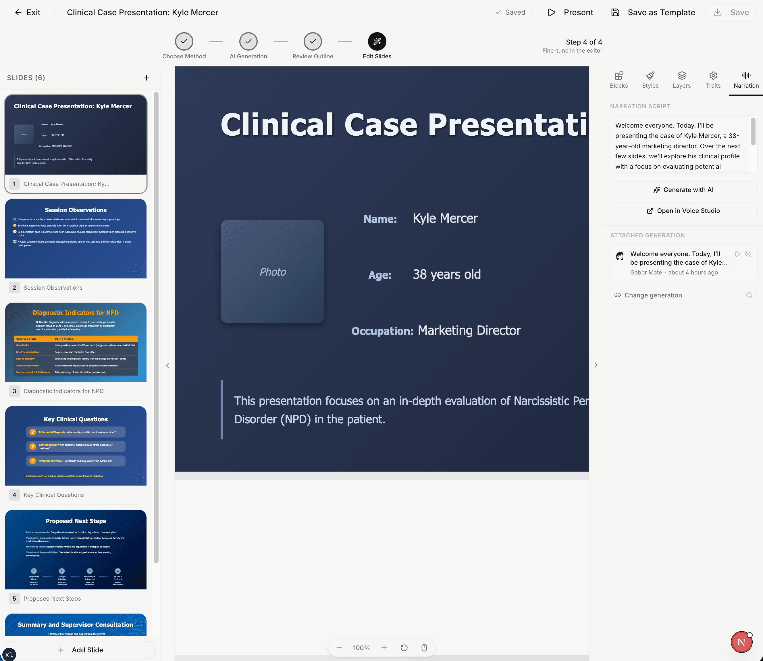 Visual representation for tip: Turn sessions into presentations.